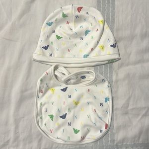 Baby Hat and Bib set Emporio Armani 6 months never worn